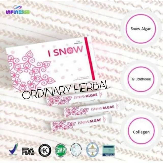 

IsnowAlgae 20 sachet colagen pemutih kulit bruntusan belang bekas cacar stretchmark vitc flek