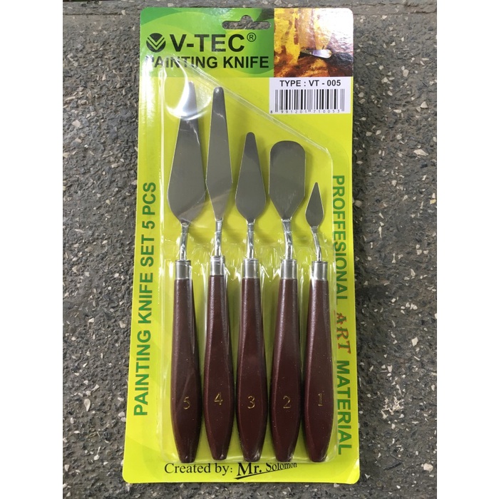 

V-Tec Painting Knife - Pisau Palet - Pisau Lukis Set Isi 5