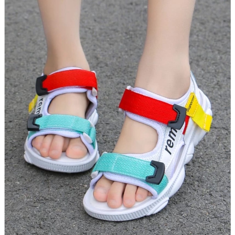 Sandal Kids Keysa  Tali VELCRO Warna Warni AP08