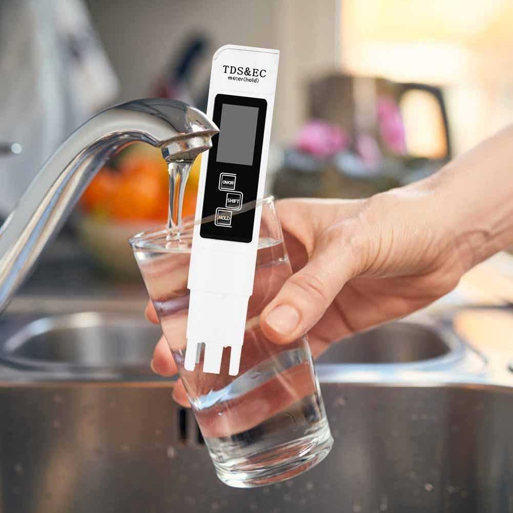 VKTECH Alat Ukur Uji TDS EC Meter Digital Air Minum Akuarium PH20-Putih