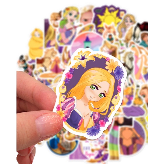 A137 STICKER 10PCS (TANGLED RAPUNZEL) anti air notebook scrapbook label tempel motif kartun superhero super hero unik lucu atk alat tulis kantor murah viral termurah kartun komputer leptop handphone hp smartphone koper laptop tembok kulkas disney anime