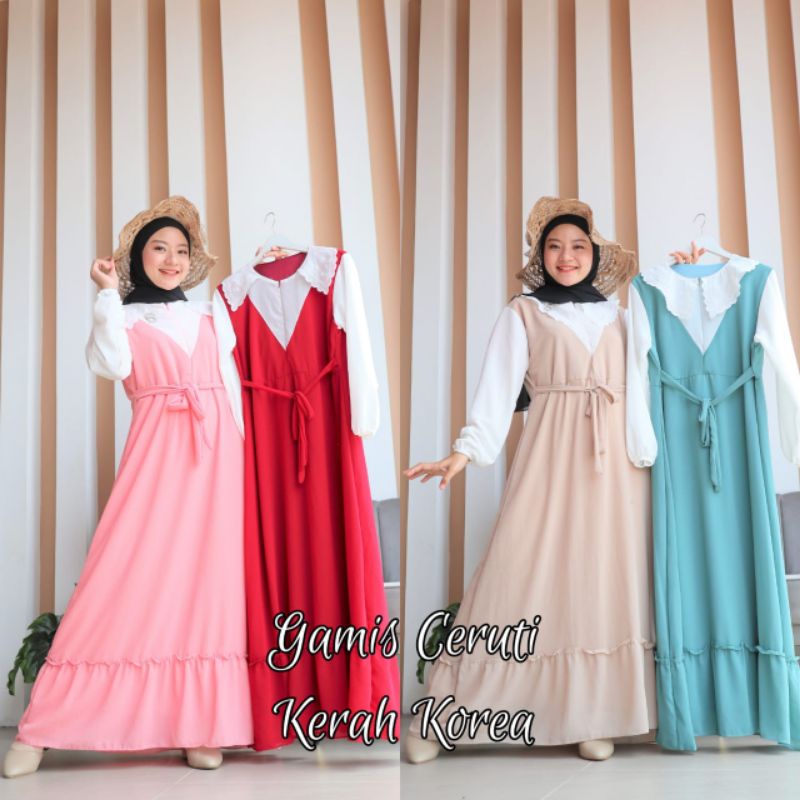 GAMIS CERUTY BABYDOLL KERAH KOREA