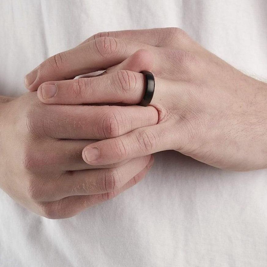 ☄️ Alolula - Cincin Titanium Hitam Bonus Gelang Hitam Spesial / Cincin Titanium Pria / Cincin Hitam 