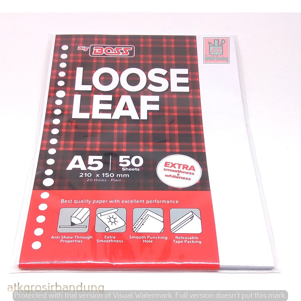 

Kertas Binder Big Boss Loose Leaf Polos Plain A5 50 Lembar