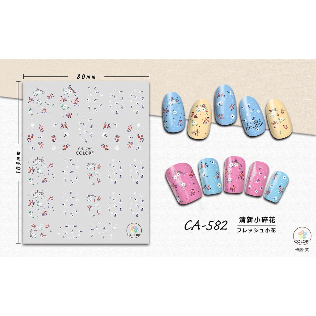 Pretty Small Flower Ultra Thin Nail Sticker Stiker Kuku Bunga Cantik Nail Art Craft Jurnal CA582