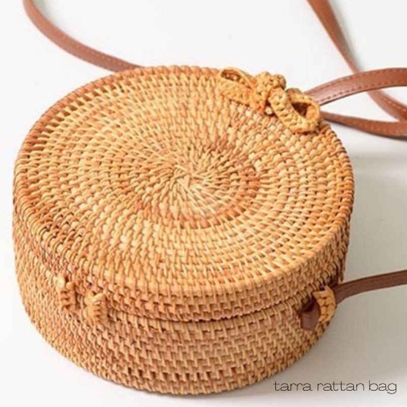 

[FREE GIFT BUBBLEWRAP] TAS ROTAN PENUTUP PITA ORIGINAL BALI LOMBOK DIAMETER 18CM 20CM RATTAN BAG