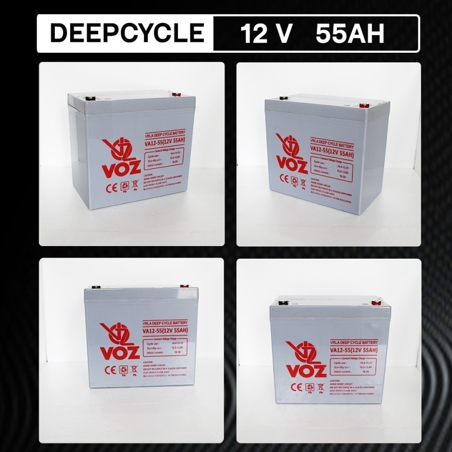 VOZ VRLA Deep Cycle 12V 55Ah/55 Ah Aki Kering Baterai Battery ORIGINAL