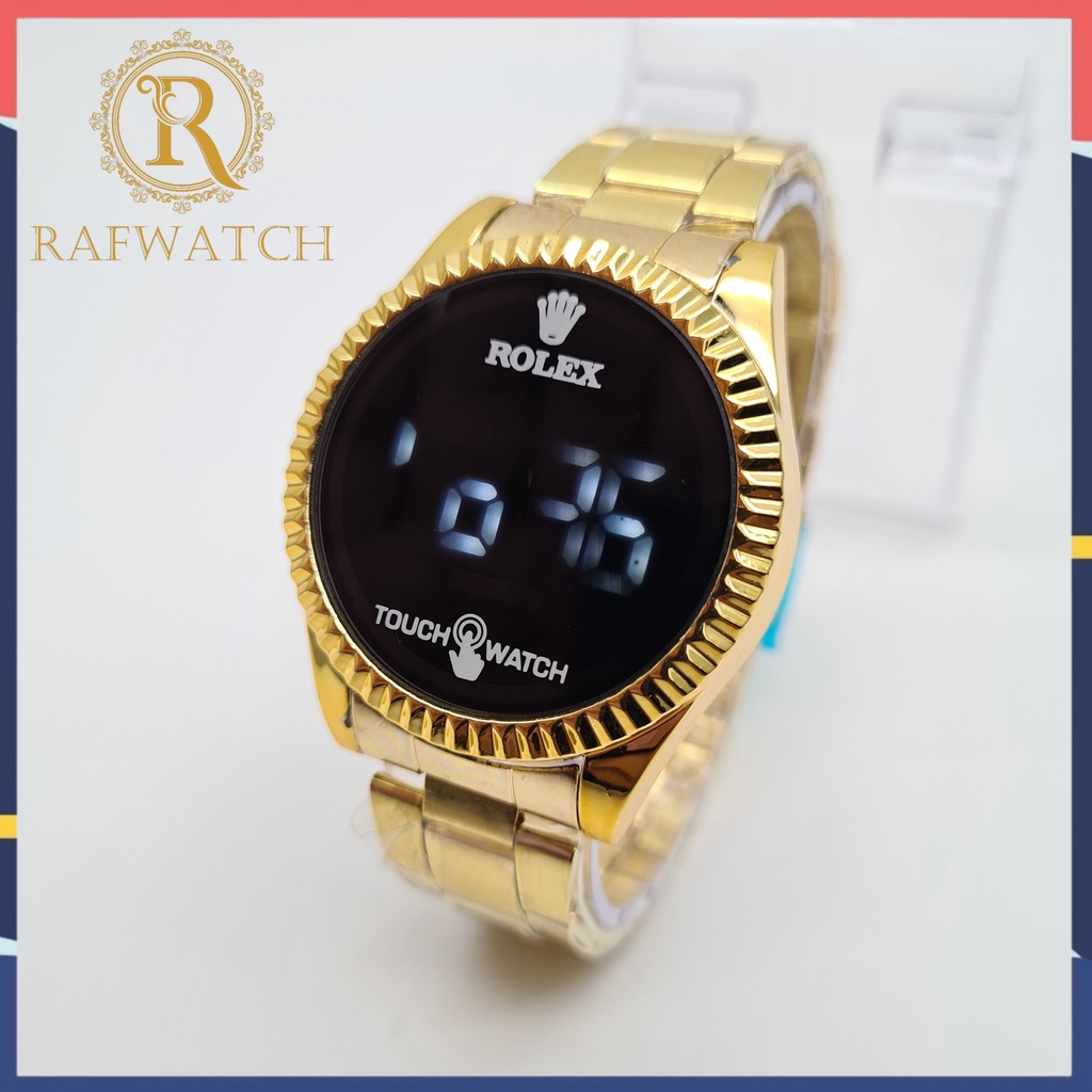 JAM TANGAN DIGITAL PRIA WANITA UNISEX ROLEX DIGITAL TOUCH SCREEN LED SPORT TANGGAL STAINLESS STEEL