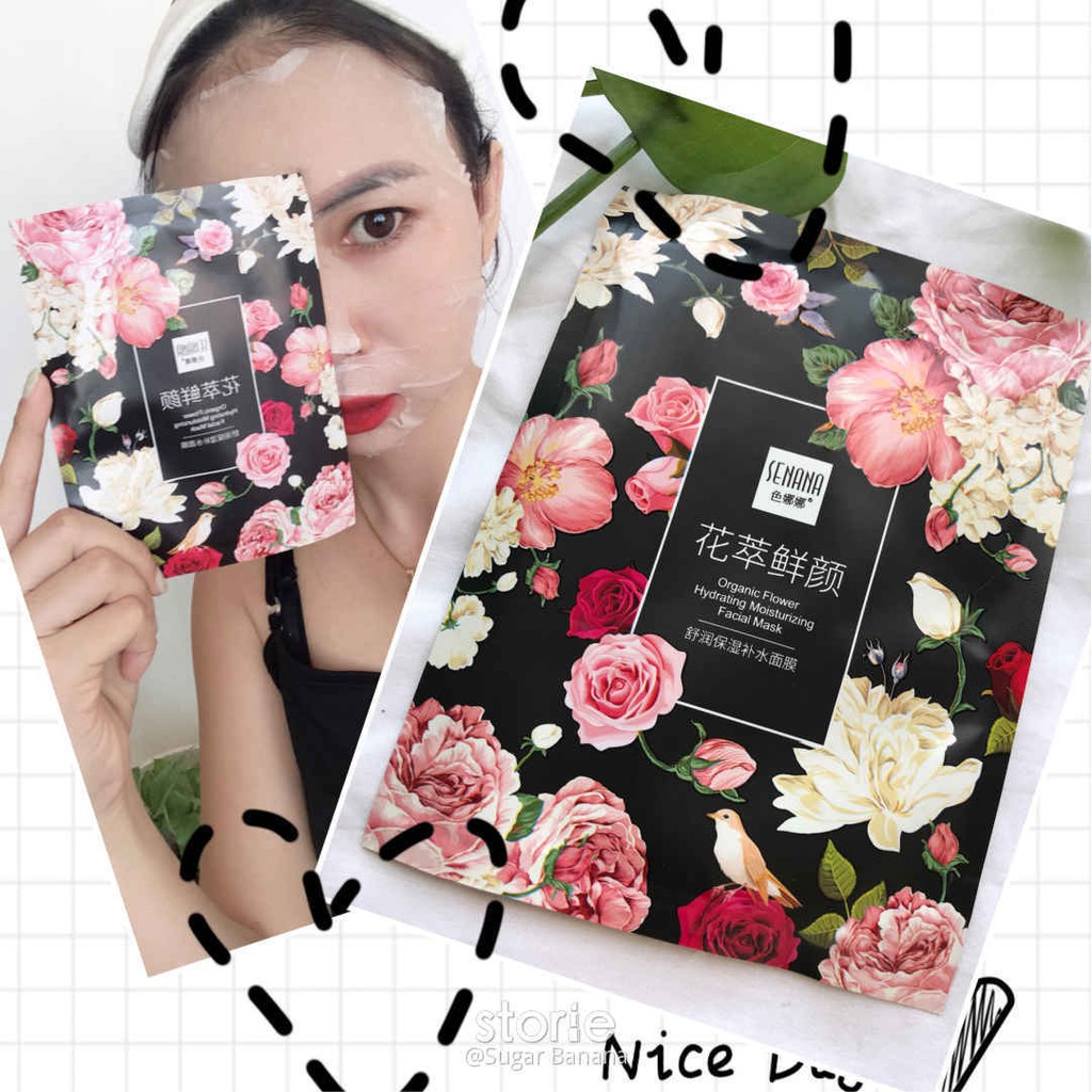 Senana Flower Sheet Mask Masker Senana Facial Mask Masker Ekstrak Bunga