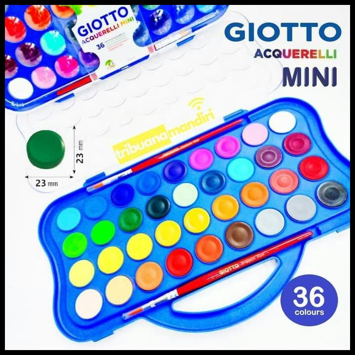 Giotto Acquerelli Mini 36 Warna Watercolor Cat Air Watercolour Anak