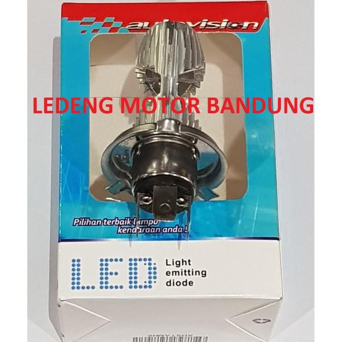 HS1 Autovision Headlamp Led Lampu Motor H4 6000k Putih 12v PnP Hi Low