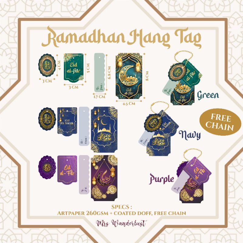 

Custom Gift Tag/ Hang Tag 4susun Lebaran Idul Fitri Eid Mubarak Eid al-Fitr Ramadhan Premium Quality