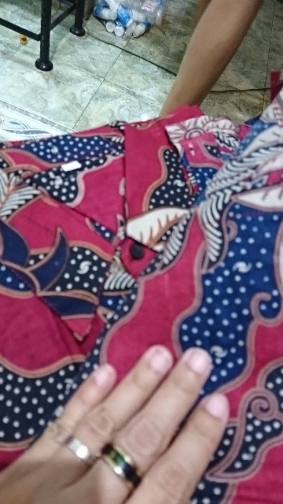 Kemeja Batik Pria Lengan Panjang Batik Merah Size M L Xl Xxl  Bswart Hrb026