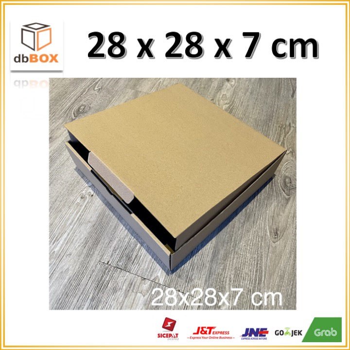 

Kardus Uk. 28 x 28x 7 cm....Die Cut kotak Kue, snack -aksesoris-dll model box pizza