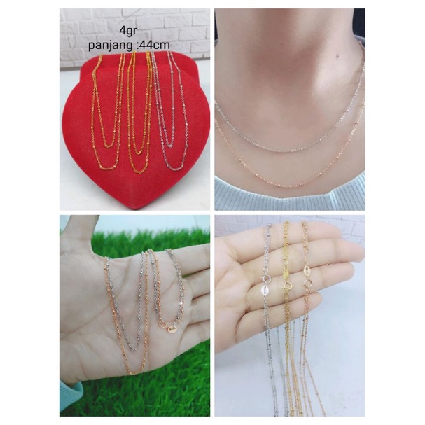 KALUNG JEDAR 2LAYER/ KALUNG PERAK ASLI SILVER 925 LAPIS EMAS/ KALUNG FASHION WANITA TERBARU