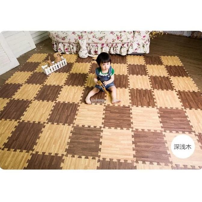 Matras/Tikar/Karpet/Puzzle alas lantai evamat/Evamat motif wooden