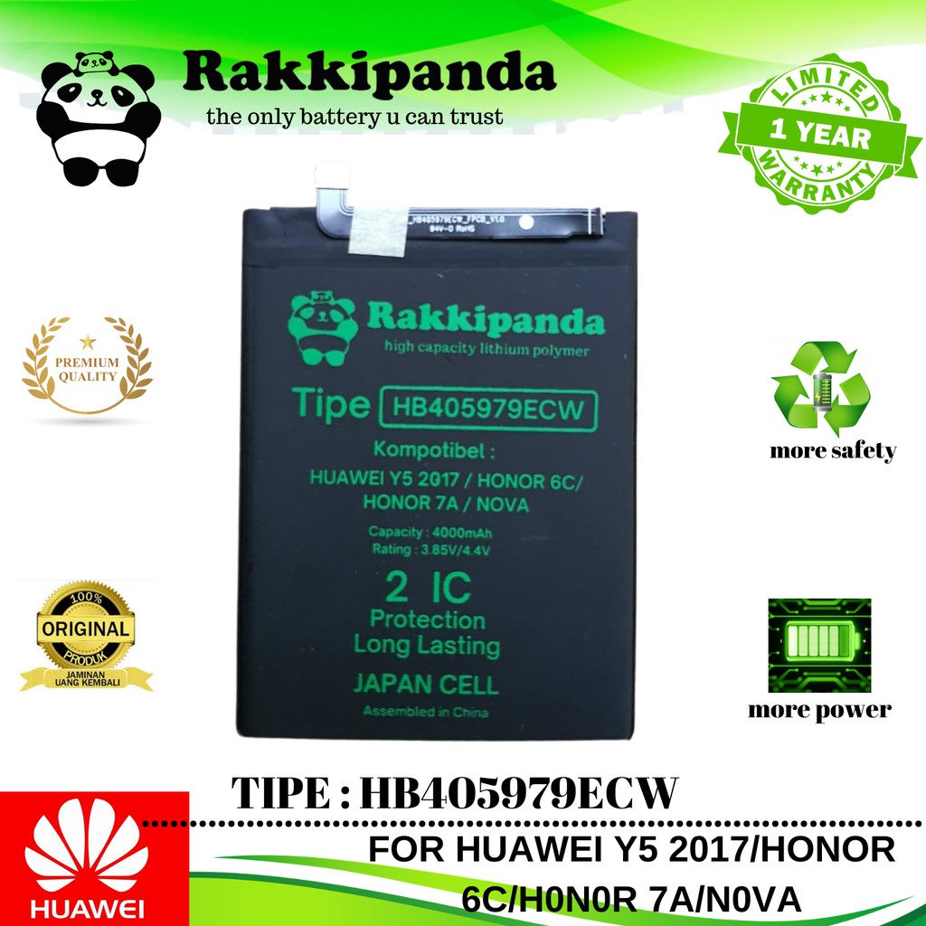 baterai battery rakkipanda huawei hb405979ecw honor 7a / 7s nova / y5 2017 / honor 6c