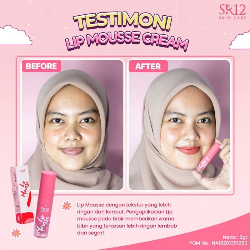 LIP MOUSSE SR12 / LIPMOUSSE SR12 / LIP MOUSSE CREAM SR12 / TAHAN LAMA / MERAWAT BIBIR KERING/FRESH MATTE