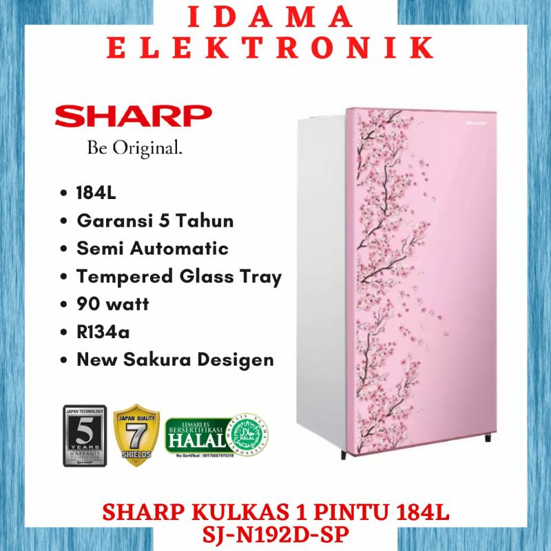 SHARP Kulkas 1 Pintu [184 L] SJ-N192D-SP