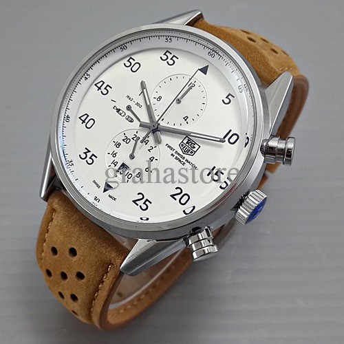 TERLARIS DAN FAST RESPONSE Jam tangan Tag Heuer Space Leather Brown White