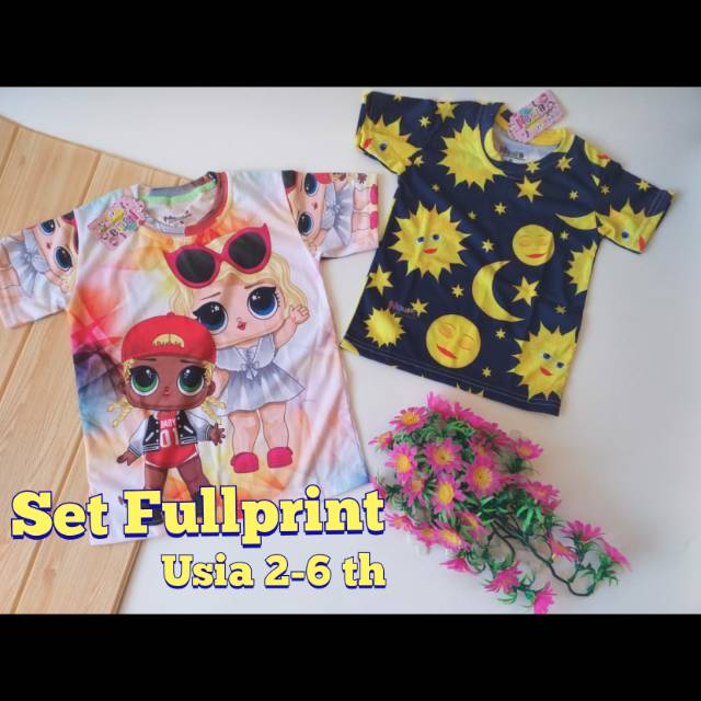 Kaos Fullprint 2-6 th (Pilih Motif Cowok/cewek)