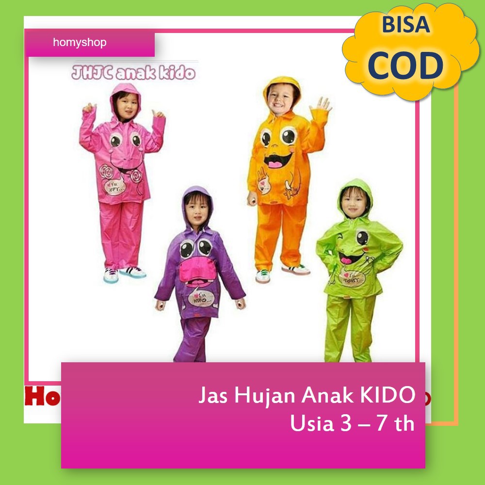 Jas Hujan Anak Karakter Model Jaket-Celana Merek Indoplast