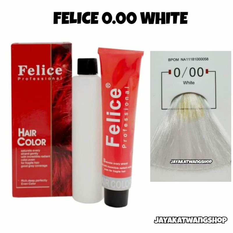 FELICE Hair Color 0.00 White / Semir Rambut Felice / Pewarna Rambut Permanen