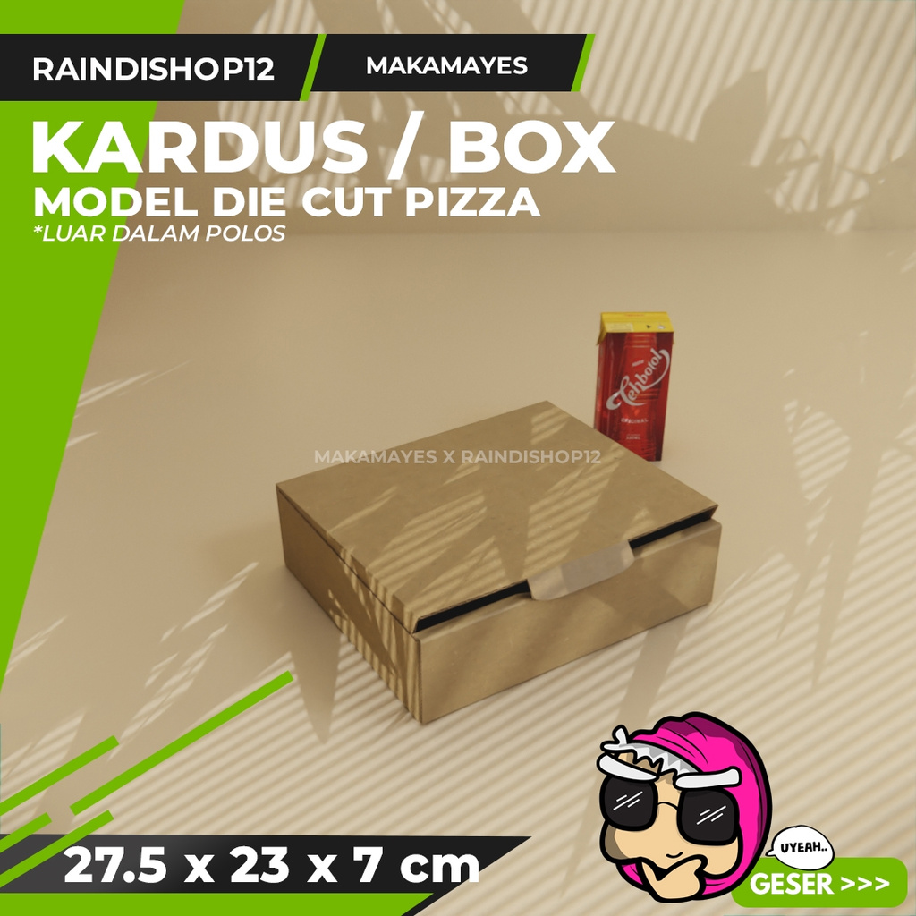 

(MIN 5 PCS) BOX 27.5 X 23 X 7 CM KARDUS DIE CUT PIZZA KEMASAN PACKAGING KADO