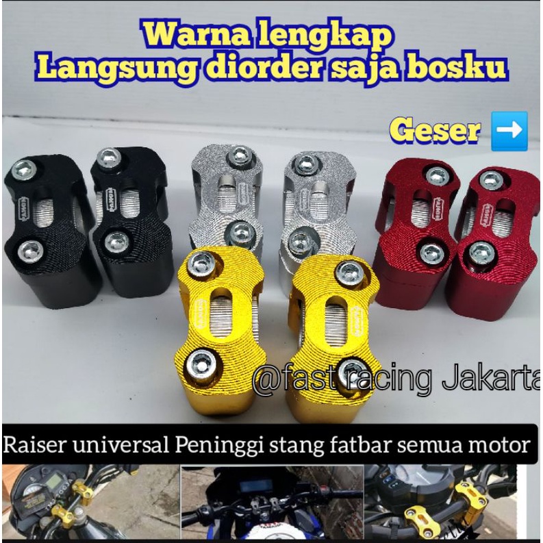 Riser Stang Peninggi Stang Universal Semua Ukuran Stang Standar &amp; Fatbar CNC