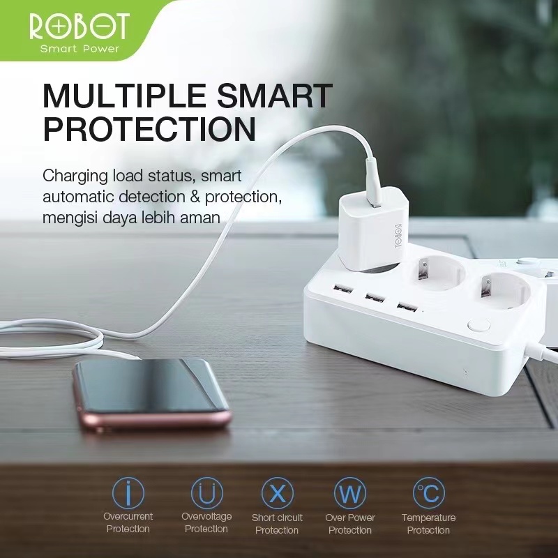 Charger Fast Charging ROBOT RT-K8 White 10W 2A Batok Charger Adaptor