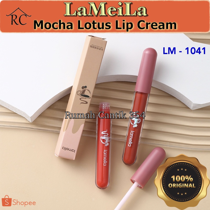 LAMEILA Lip Cream Mocha Lotus LM-1041 / LM 1041 / LM1041 Berkualitas Original Import Murah Rumah Cantik 354 Lipcream Lipgloss Lipstik