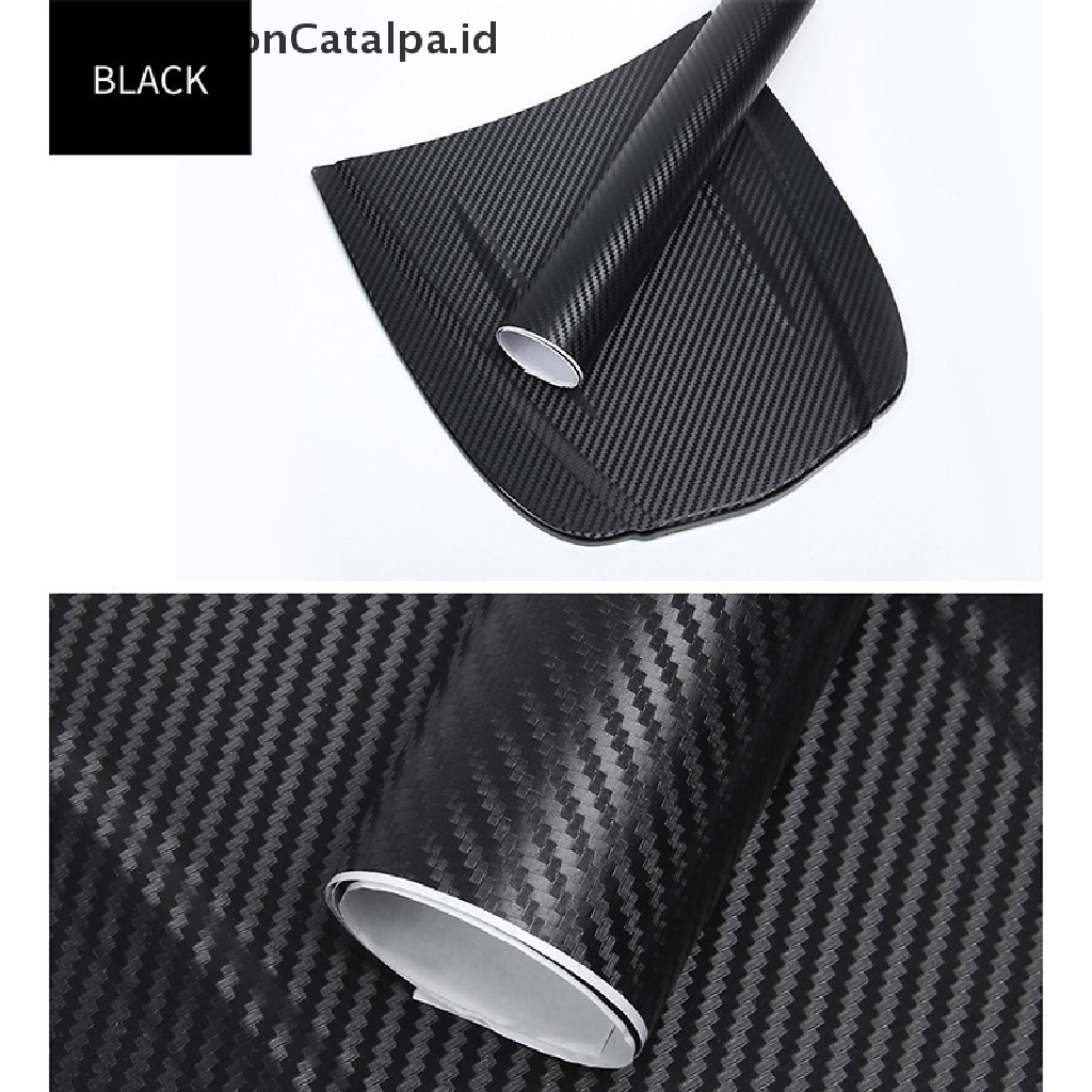 Aatrillioncatalpa Stiker Film Vinyl Carbon Fiber 3D 127x30cm Untuk Mobil