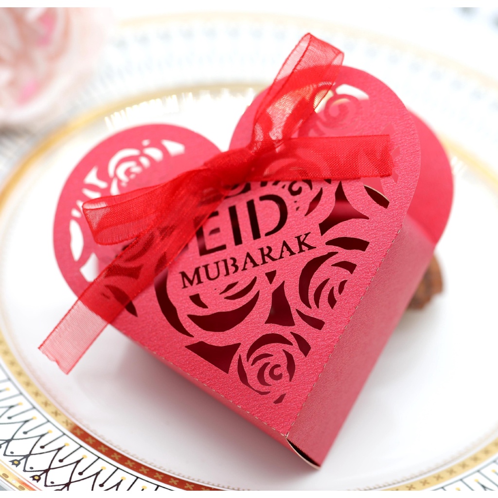 Pernikahan Idul Fitri Hollowed Out Rose Wedding Candy Box Ramadan Love Candy Box Kotak Cokelat-Won