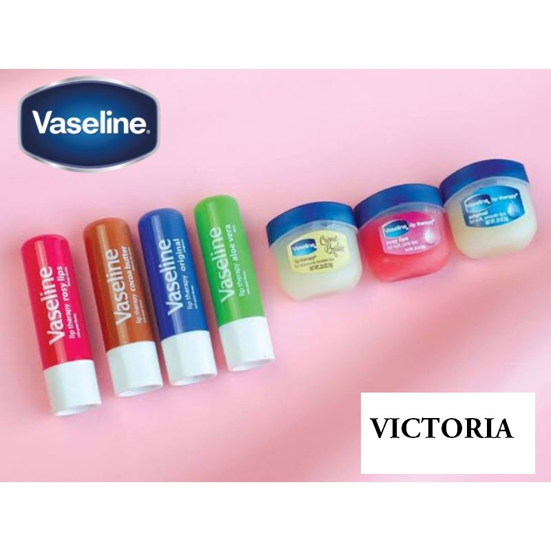 VASELINE (BPOM) Lip Therapy Rosy 7 g 4.8 Ori Aloe Cocoa Creme Twinpack Stick (VH)