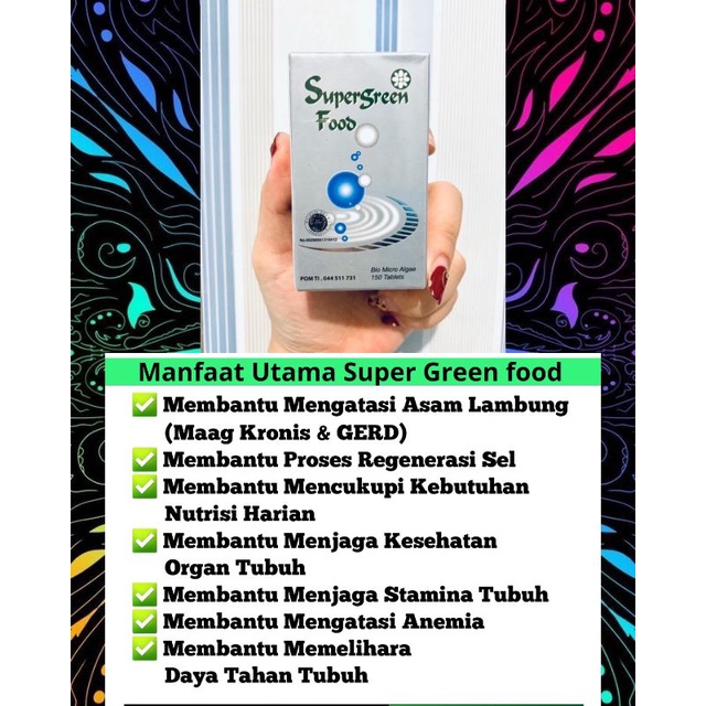 Super Green Food Isi 50 Tablet Suplemen Multivitamin KK Indonesia Padat Gizi Meningkatkan imun Tubuh Herbal Asam Lambung Maag kronis Gerd Asam Lambung