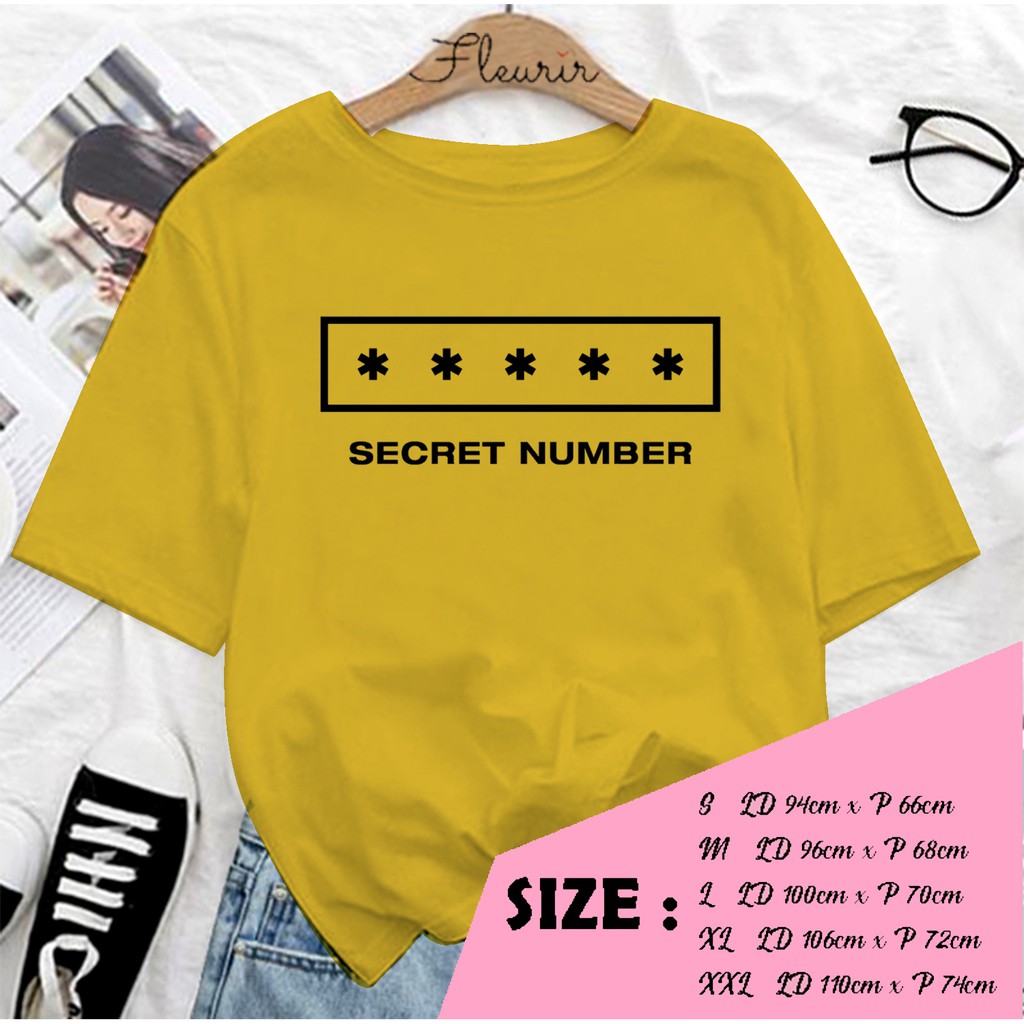 FLEURIR - SECRET NUMBER KAOS OVERSIZE KATUN KAOS WANITA DEWASA TUMBLR TEE UNISEX JUMBO