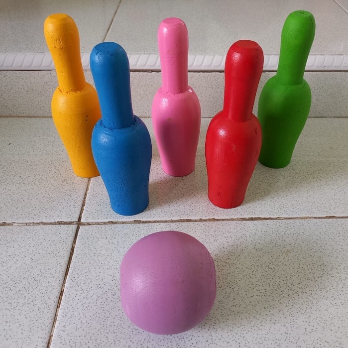 Mainan, Mainan Kayu Mainan Anak Bowling Ball Mainan Edukasi