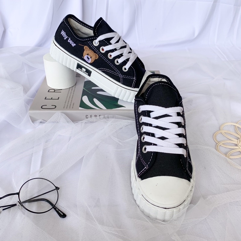 Sepatu Sneakers Korea | Sepatu Boyscode Wanita Why Bear Brown