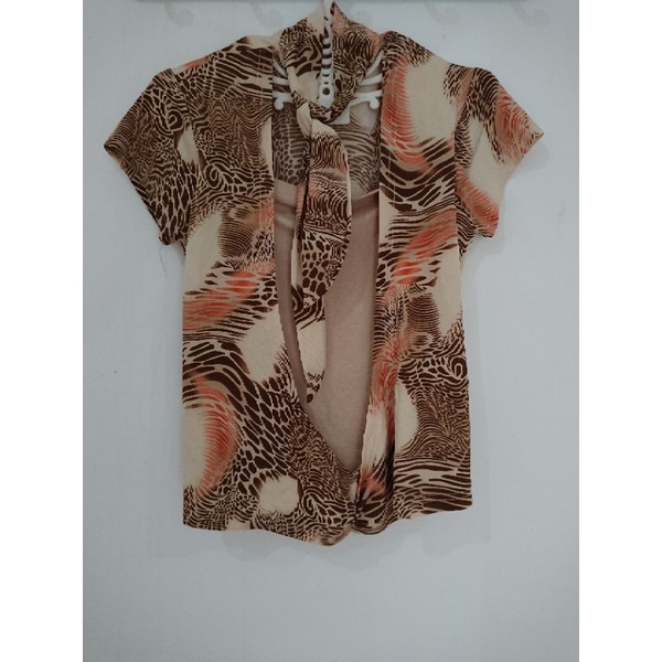 Blouse Baju Leopard Motif Macan Cewek Wanita