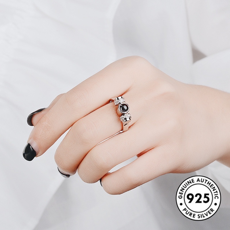 Cincin Berlian Bahan S925 Silver Warna Rose Gold