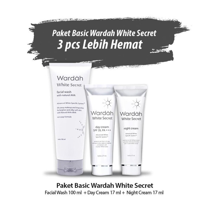 PROMO PAKET HEMAT WARDAH Crystal Secret(Day Cream 15 ml ,Night Cream 15 ml ,Facial Wash) Kemasan Kecil/PAKET WARDAH