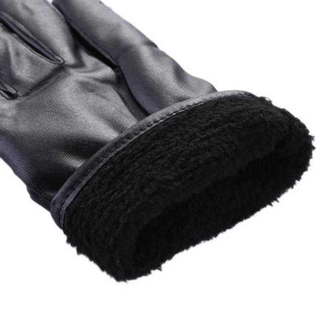 Man Woman Winter Touch Screen Gloves PU Leather Dalam Bulu Hangat Sarung Tangan Musim Dingin