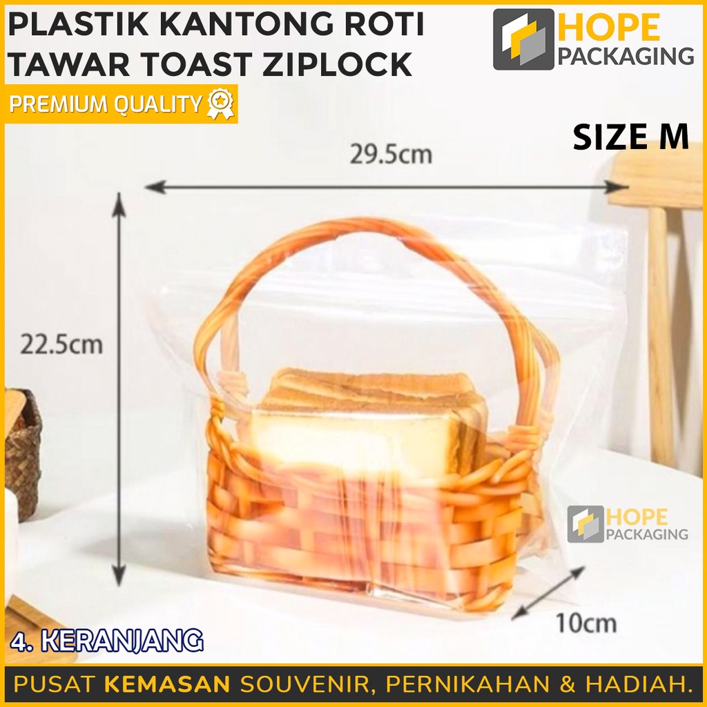 [ ISI 3 PCS ] Plastik Ziplock M Transparant / Kantong Plastik Roti Tawar / Toast Kemasan Plastik Roti Zipper