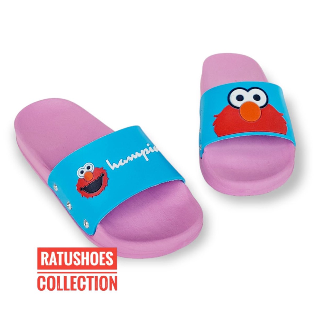 Sandal Anak Karakter Selop / Flat ELMO size 26 - 35