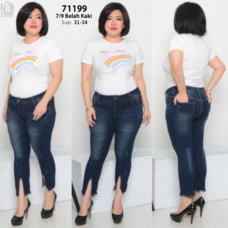 CELANA 7/9 JUMBO/JEANS CAKAR 7/9/7/9 BELAH KAKI RAWIS