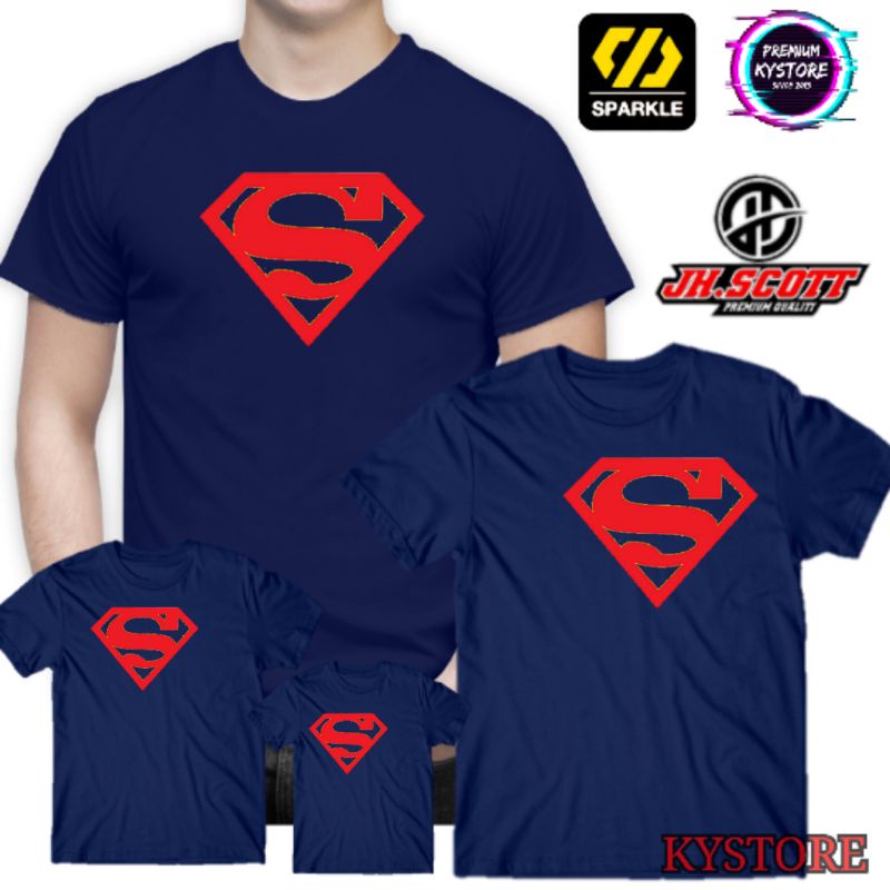 Baju Superman kaos promo size S,M,L,XL,XXL famili edition - Combad 30s