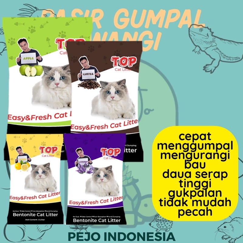 Pasir Gumpal Top Cat Litter Pasir Gumpal Kucing 25l