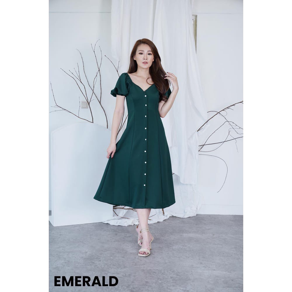 DRESS SIMPLE RIEL BUTTON/DRESS KASUAL/DRESS BAHAN SCUBA/DRESS