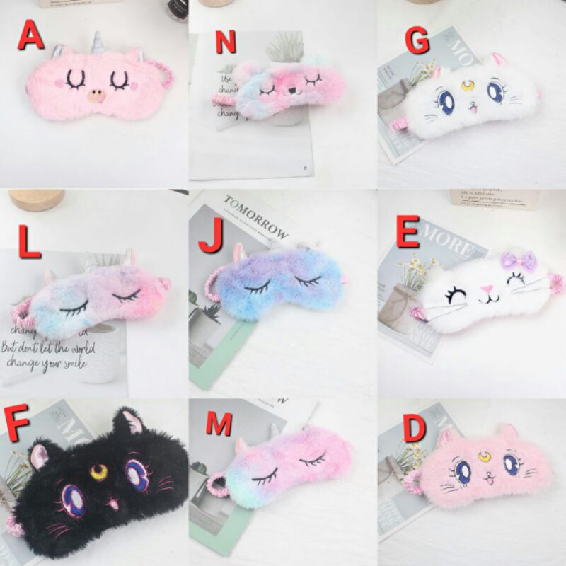 ready sleep mask masker penutup mata tidur unicorn cat anak