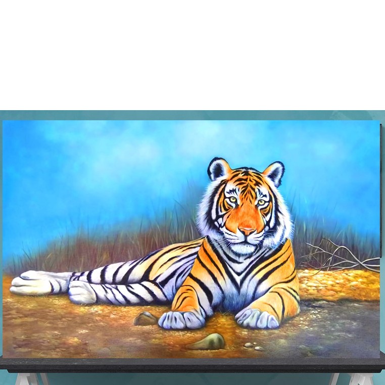 Lukisan Harimau Fengshui Keberanian Kode G130 Shopee Indonesia